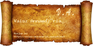 Vaisz Annamária névjegykártya